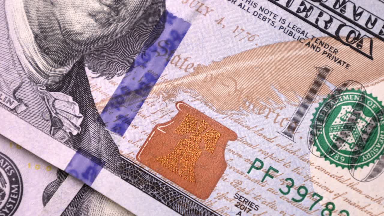 미국 달러 (usd), 지폐, 종이 돈, 지폐, 100 달러, 환율, 통화.