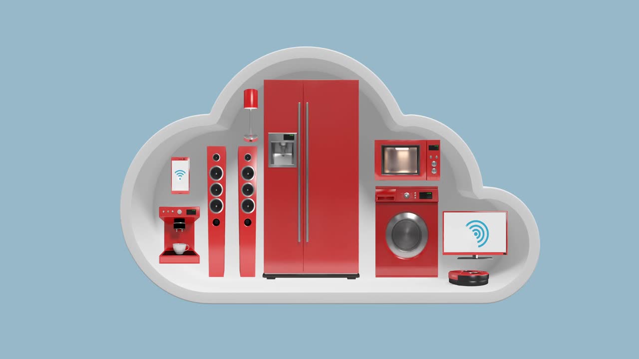 Home appliances in cloud shape for internet of things