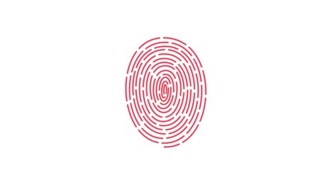 animation of scanning and analysis fingerprint on mobile device