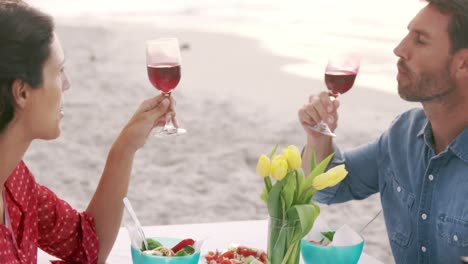 cute couple having a picnic