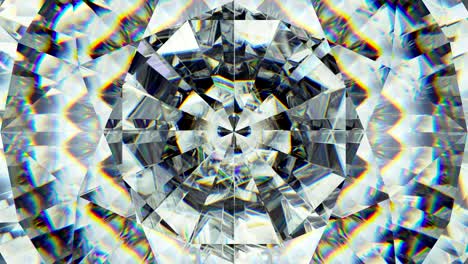 los diamantes brillantes o las piedras preciosas macro que giran en bucle sin costuras. caleidoscopio