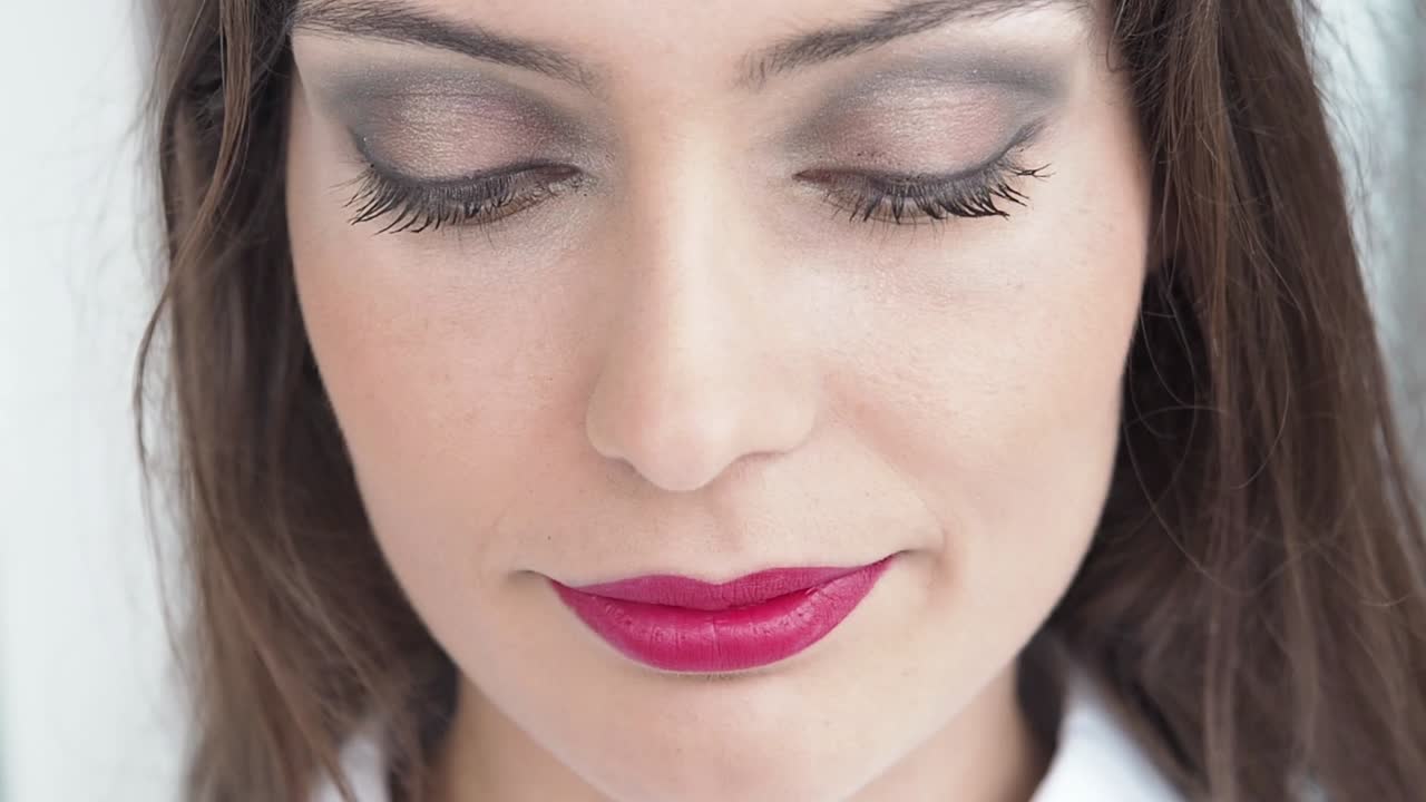 Woman with makeup in studio