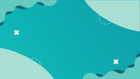 geometric figures and color memphis style in green background