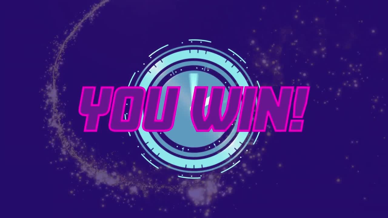 윈 텍스트, 스 스캔 및 데이터 프로세싱을 보라색 배경으로 애니메이션