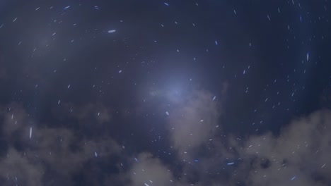 galaxia distante con una órbita de estrellas y nubes