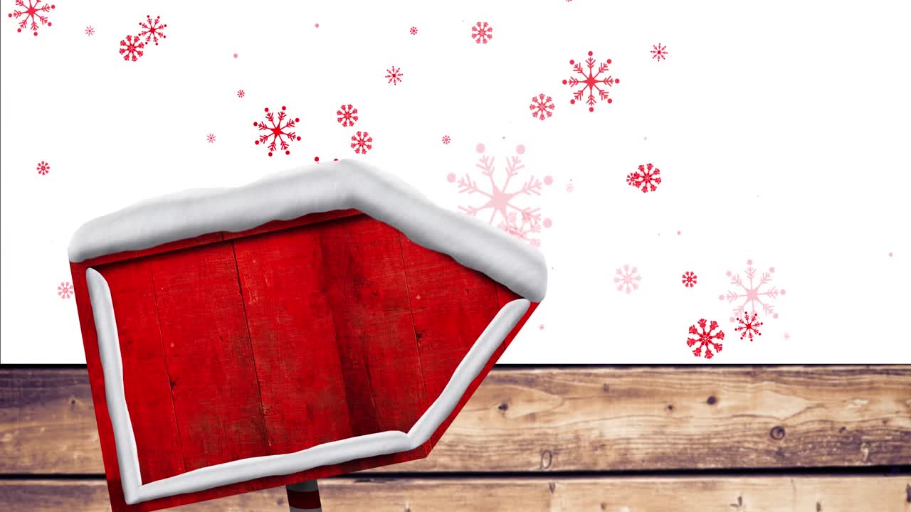 ⁇  배경 에 내리는 눈 위 에 복사 공간 을 가진 도로 표지판 의 애니메이션