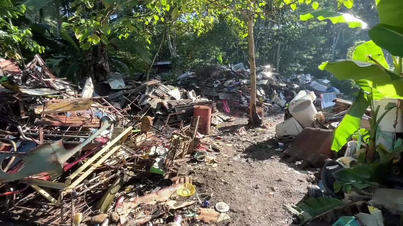 A scrap yard full of junk metals to be deliver for recycling