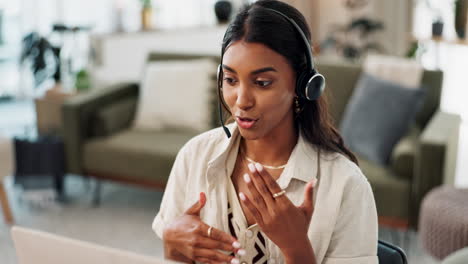 Mujer,-Call-Center-Y-Comunicación-En-El-Hogar.