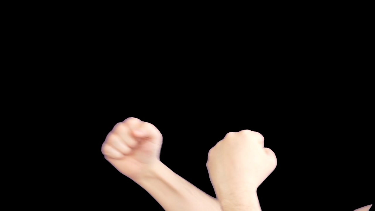 Hands raised in celebration