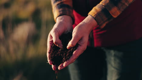 Farming,-hands-and-checking-soil-in-inspection