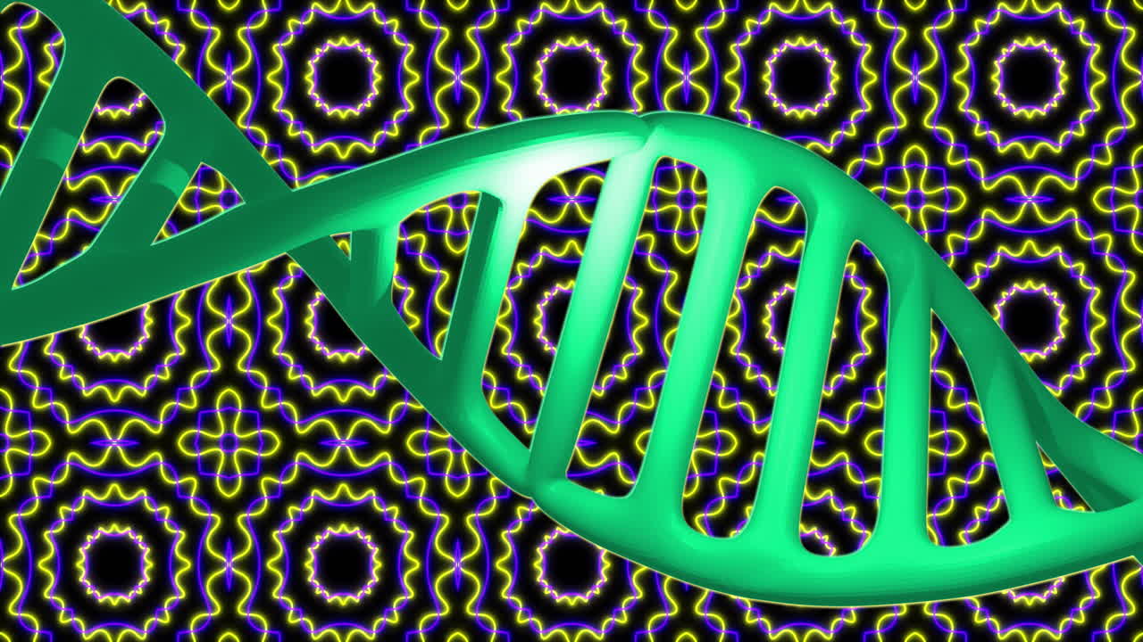 다채로운 모양으로 움직이는 dna 줄무의 애니메이션