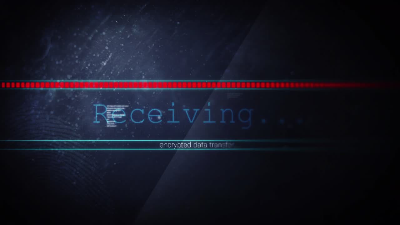 Animation of receiving data text flashing digital interface