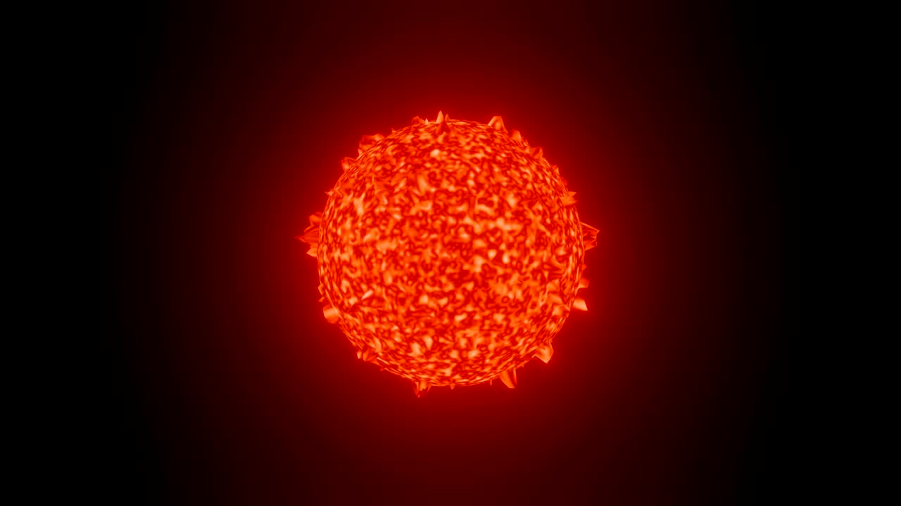 superficie del sol con llamaradas solares ardiendo en el espacio fondo renderización 3d
