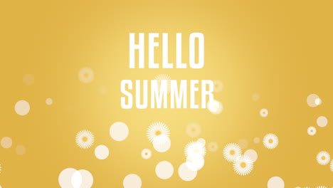 Hallo-Sommer-Mit-Fliegenden-Weißen-Blumen-Auf-Gelbem-Muster