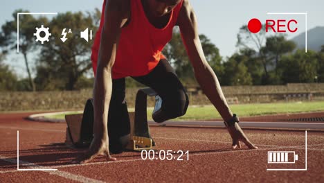 Animación-De-La-Interfaz-Digital-De-La-Cámara-Sobre-Un-Atleta-Masculino-Discapacitado-En-Una-Pista-De-Carreras