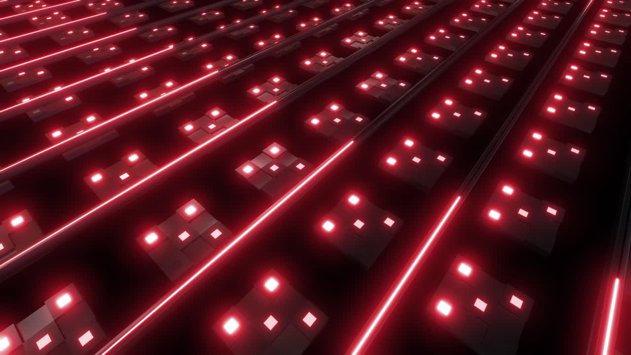 Abstract Geometric Pattern with Red Lights