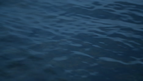 water surface, gentle ripples and waves in blue evening light