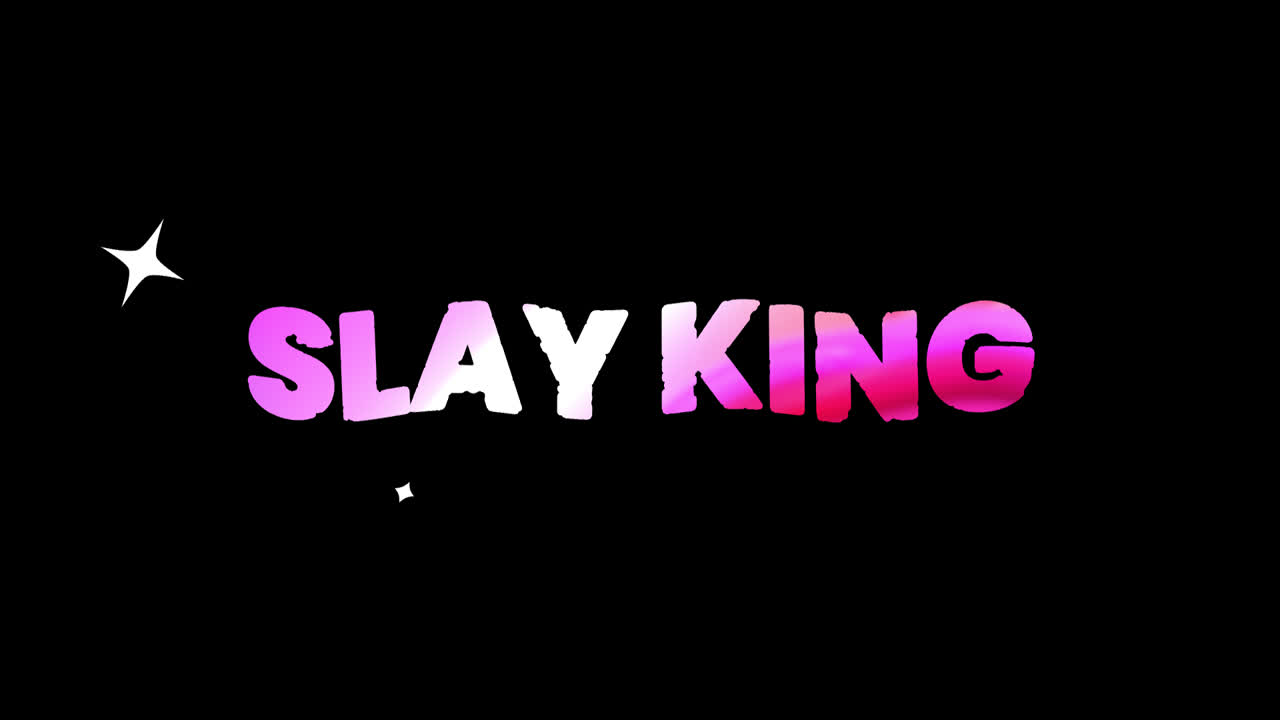 Animerad Slay King-text med rosa lutning och glitter
