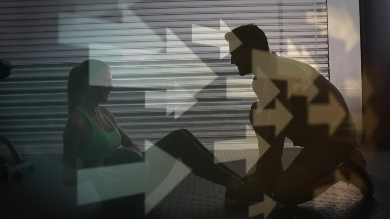 클라이언트 를 돕는 트레이너 의 실루 ⁇