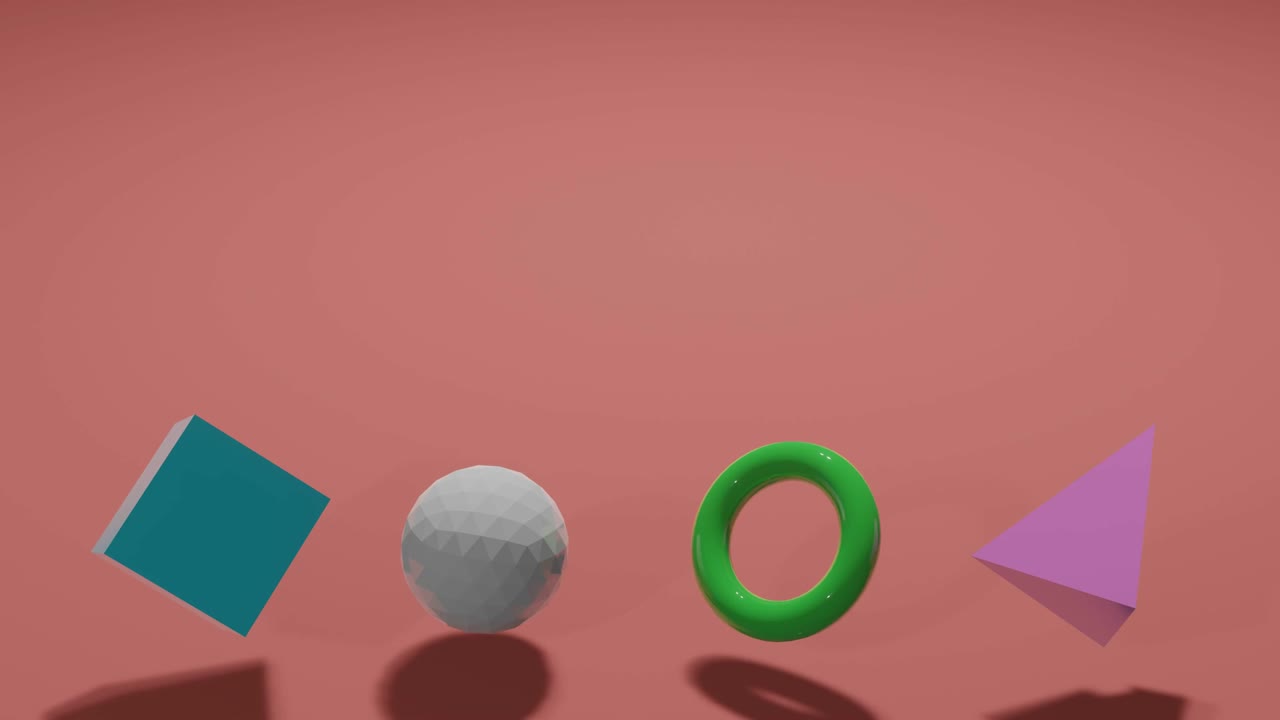 geometría abstractamente colorida que se mueve sobre un fondo naranja renderización 3d