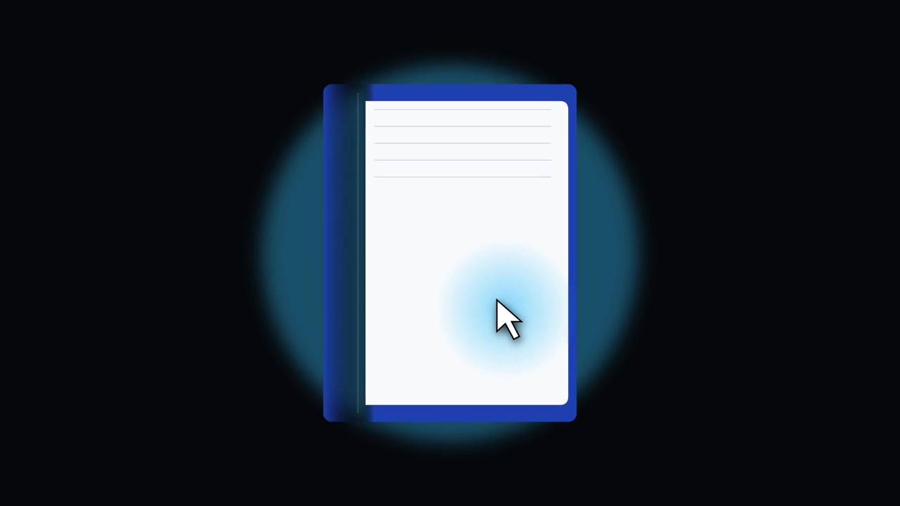 Digital Cursor Moving Across a Minimalist Notebook Interface