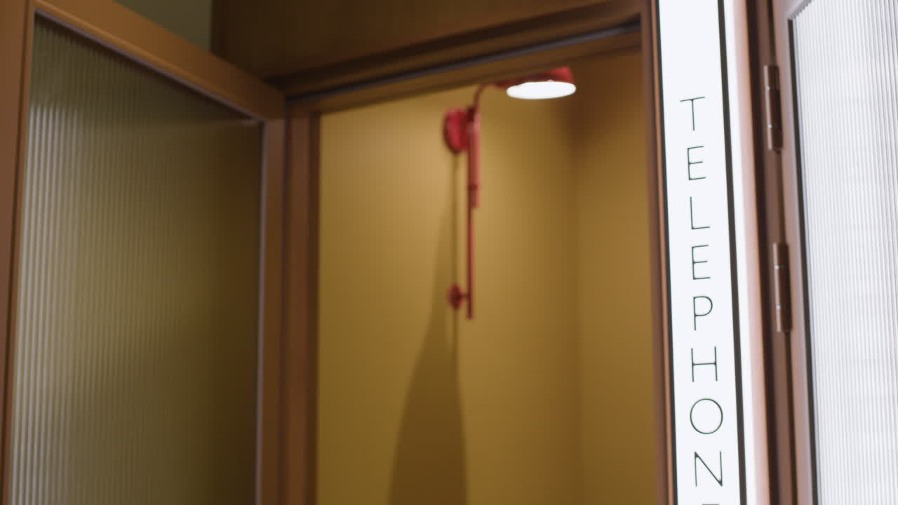 Images of telephone booths and a laptop