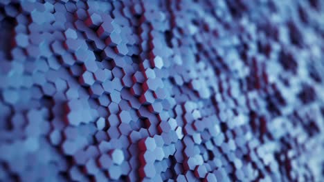 tecnología hexágono colorido modelo abstracto fondo, muchos hexágonos geométricos técnicos limpios como una onda, ilusión óptica, ciclo sin costuras generado por computadora fondo de renderización 3d