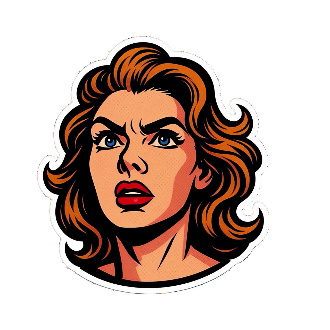 Retro comic style woman illustration animation isolated asset, transparent 4K video, alpha channel
