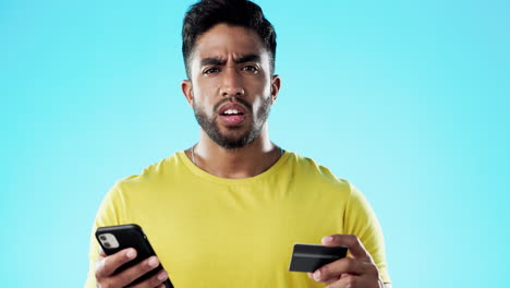 online shopping, problem or man with credit card