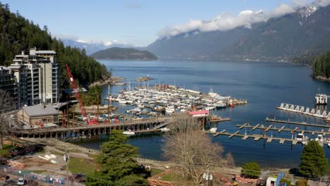 boatyard and sea safari of sewell's marina in horseshoe bay, british columbia, west vancouver, canada