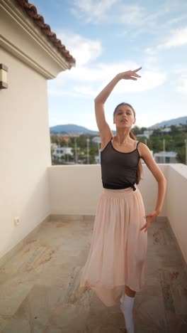 ballet dancer on a rooftop