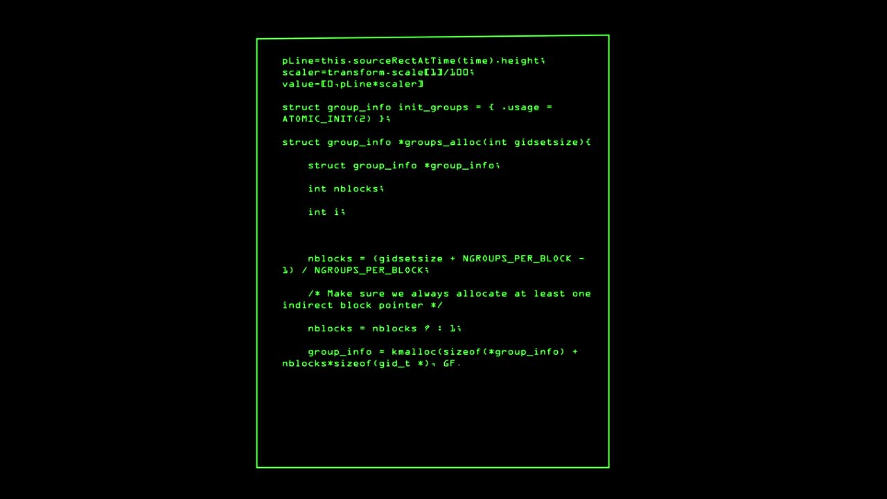 virus warning & programming code running up on a computer screen.