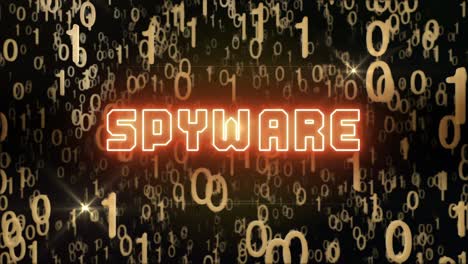 golden spyware concept with digital code