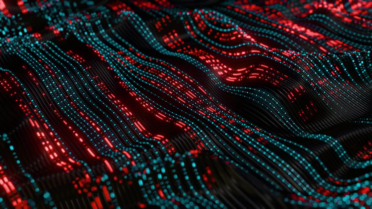 Abstract Futuristic Digital Data Flow with Glowing Neon Lights