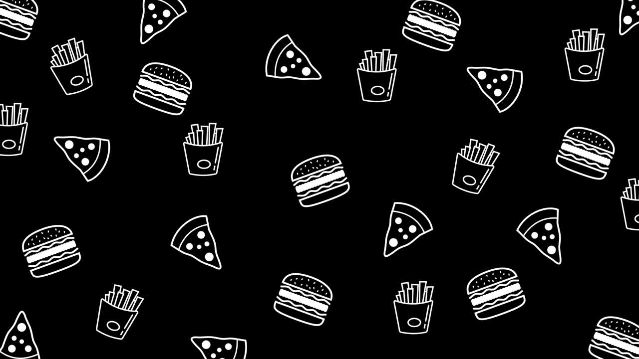 el fondo del icono de comida chatarra animado mínimo.