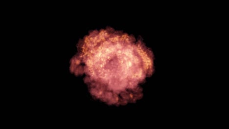 fire explosions as viewed from above against a black background