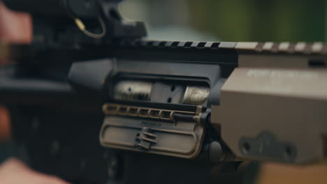 close up of a rifle