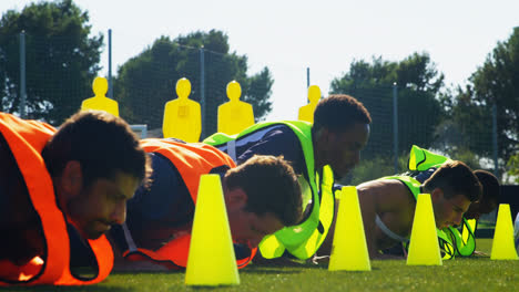 football players exercising in the field 4k