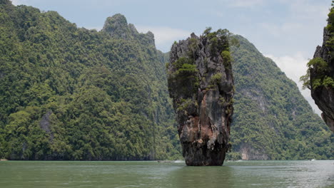 a large rock in the landscape