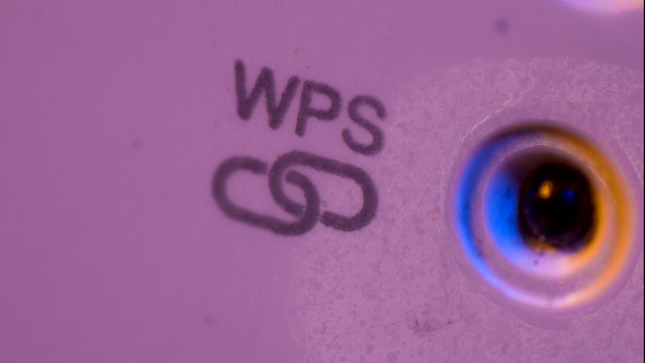 cinemagraph del símbolo wsp parpadeando el estado de la conexión de la señal llevó a la luz en el repetidor wifi