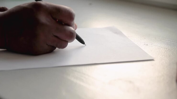 firma ufficiale su documenti che scrivono note su carta in un ufficio su un tavolo video d'archivio filmati d'archivio