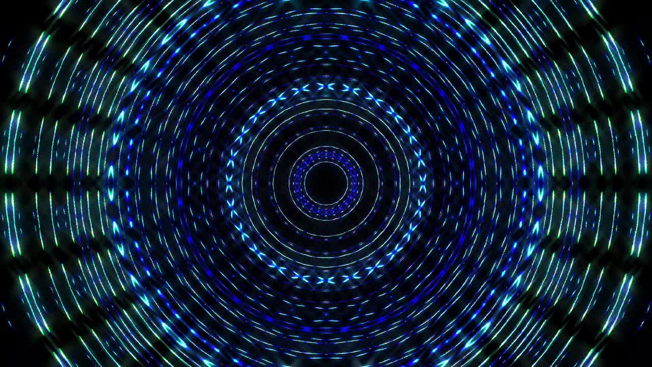 Seamless circle. 4K,bright light that arranges subtle color blue movements with dots waves