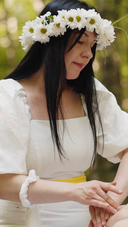 outdoor facial massage session
