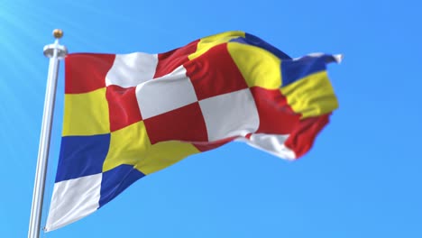 bandera de la provincia belga de amberes, en la provincia de flandes. bélgica. bucle