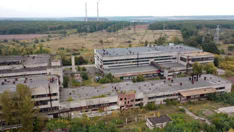 cement industrial factory building equipment. big factory buildings drone view.