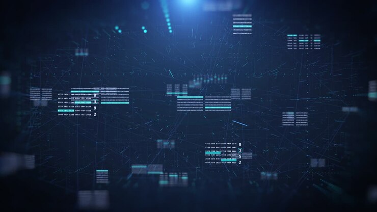 HUD Futuristic Digital Wiggle Number Data Sampling Simulation Statistics Monitoring Display. 4K Motion Graphic for Screensaver, Background Information, Infographic Report.