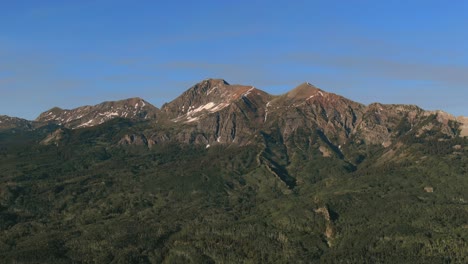 Ruby-Peak-Mountain-Covered-With-Lush-Green-Pine-Tree-Woodlands-At-The-Base-Near-Kebler-Pass,-Colorado