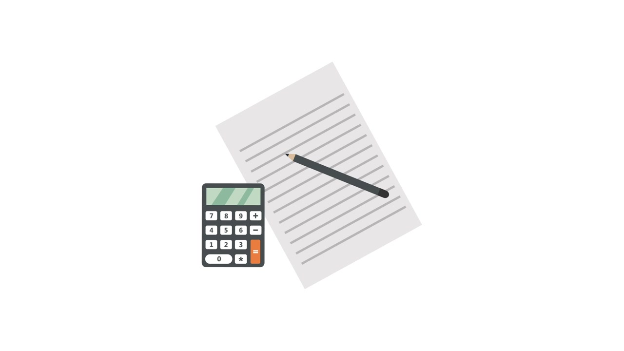 Animated Calculator, Paper, and Pencil for Business and Finance