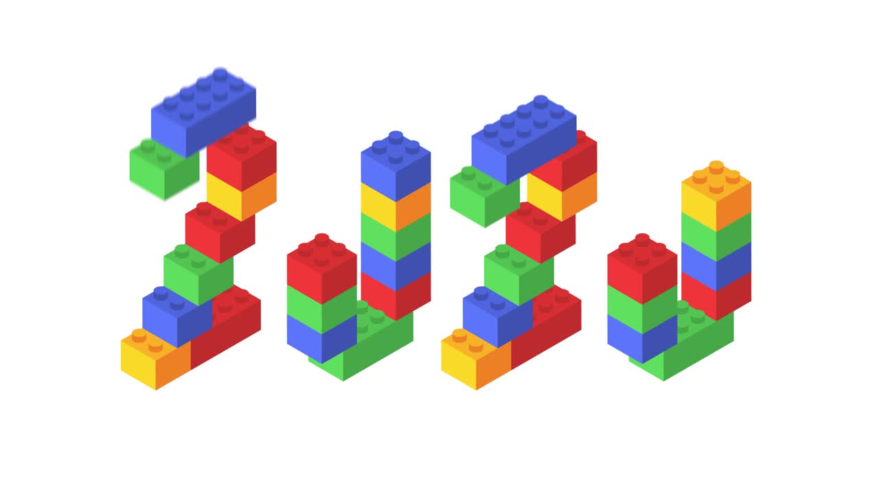 Two thousand twentieth year in isometric. Alpha channel