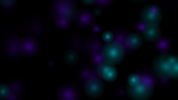 Abstract Motion Background with Floating Purple and Teal Glowing Orbs